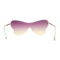 thumbnail image 4 of Womens Shield Oversize Large Butterfly Shape Hippie Sunglasses Gold Purple Yellow, 4 of 4
