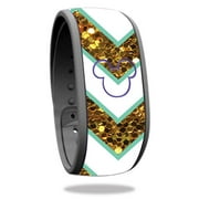 MightySkins DIMABA-Glitter Chevron Skin Decal Wrap for Disney Magic Band - Toy Glitter Chevron