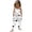 White, variant on Girls Bunny Print Harem Jumpsuit Easter Outfit Sleeveless Romper for Kids Kids with Pockets Adjustable Straps Soft Stretchy White,Size 5 T