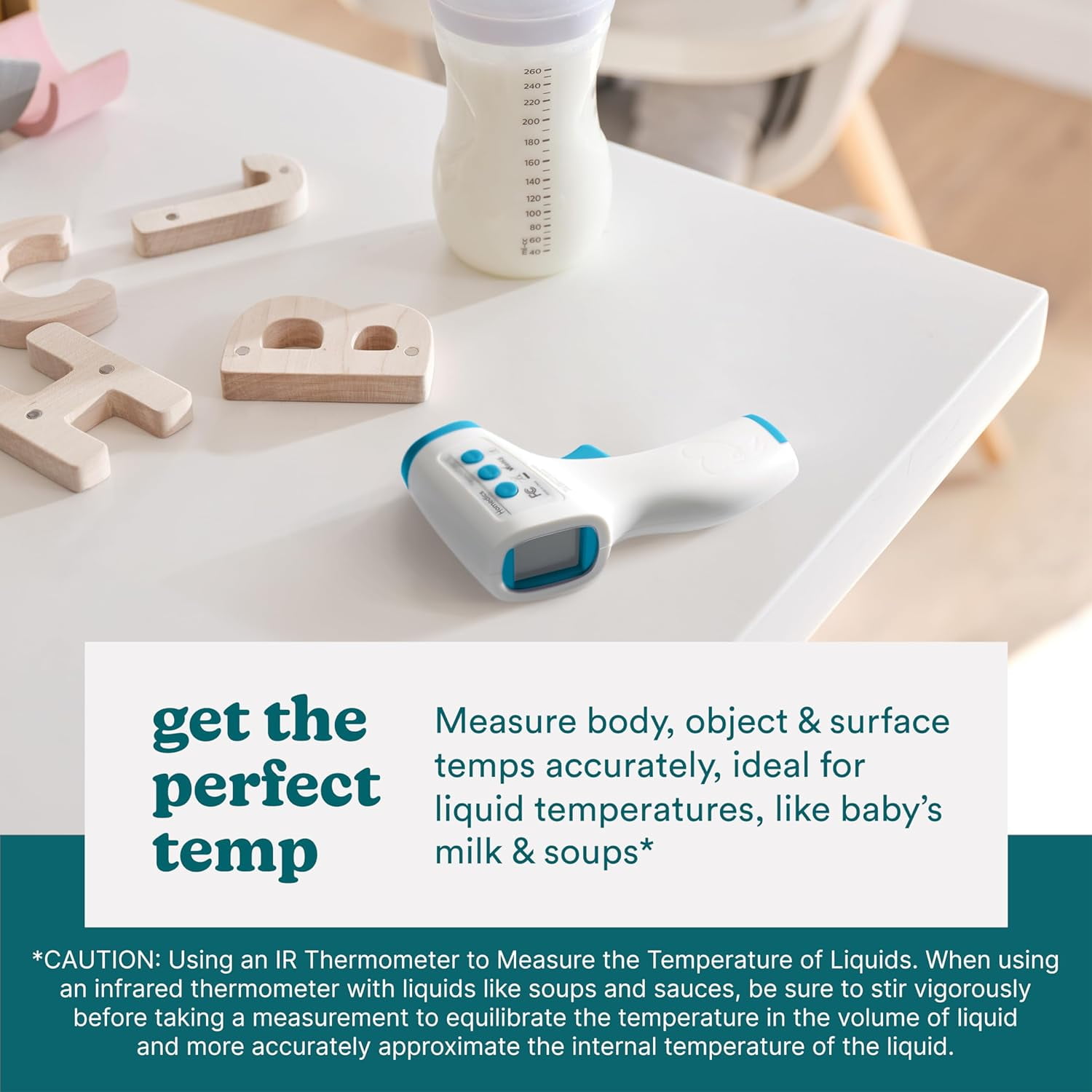Homedics Non-Contact Digital Infrared Forehead Thermometer for Adults and Kids, Fast Accurate Results, High-Fever Alert with 4-in-1