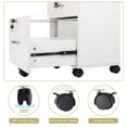 thumbnail image 6 of Hassch 3 Drawer Mobile File Cabinet with Lock, Filing Cabinet with Lockable Wheels for Home Office, White, 6 of 9
