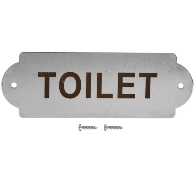 Poste de cerca de acero inoxidable para jardín, casa, puerta de casa, tablero de señal de advertencia para inodoro con tornillos de instalación, TOILET