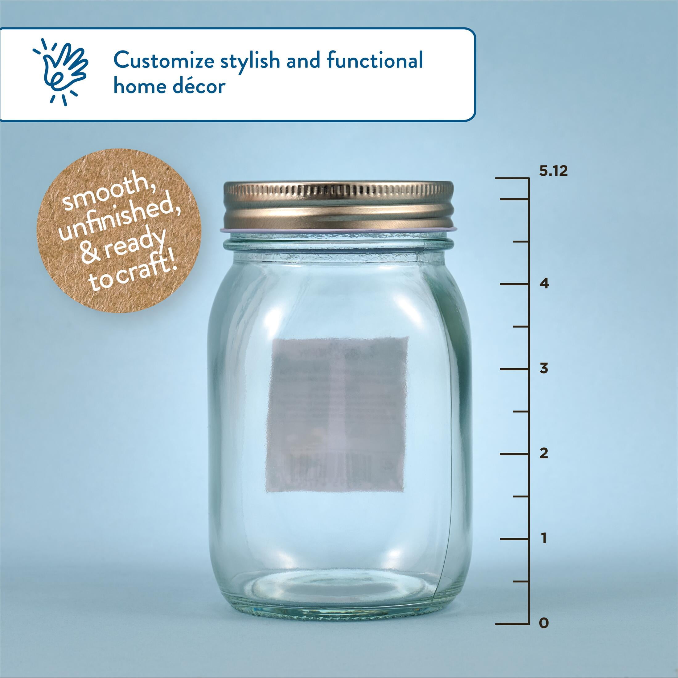 Hello Hobby Glass Mason Jar, 16 oz