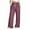 Purple, variant on COSFO Palazzo Women Pants Solid Casual Purple High Elastic Waisted Wide Leg Pants Drawstring Loose Adjustable Width Pants