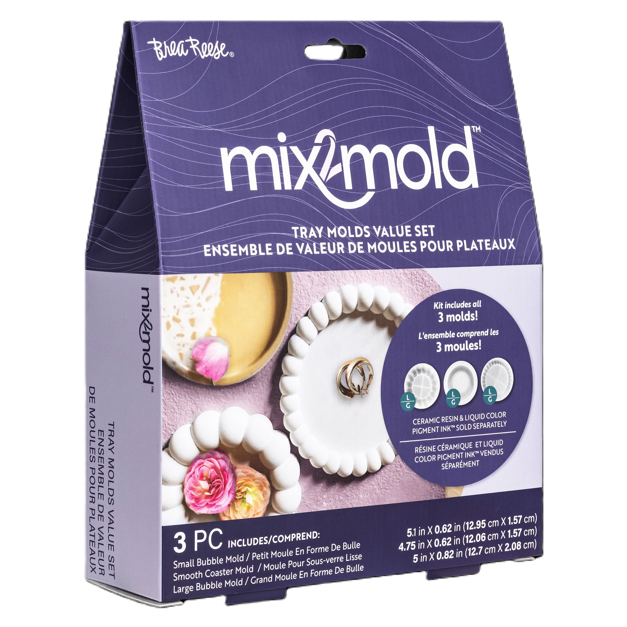 Brea Reese: Mix2Mold Tray Molds Value Set - 3pc - Silicone Non