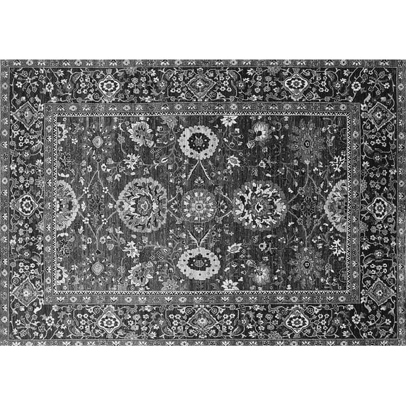 Ahgly Company Indoor Rectangle Oriental Gray Industrial Area Rugs, 7' x 9'