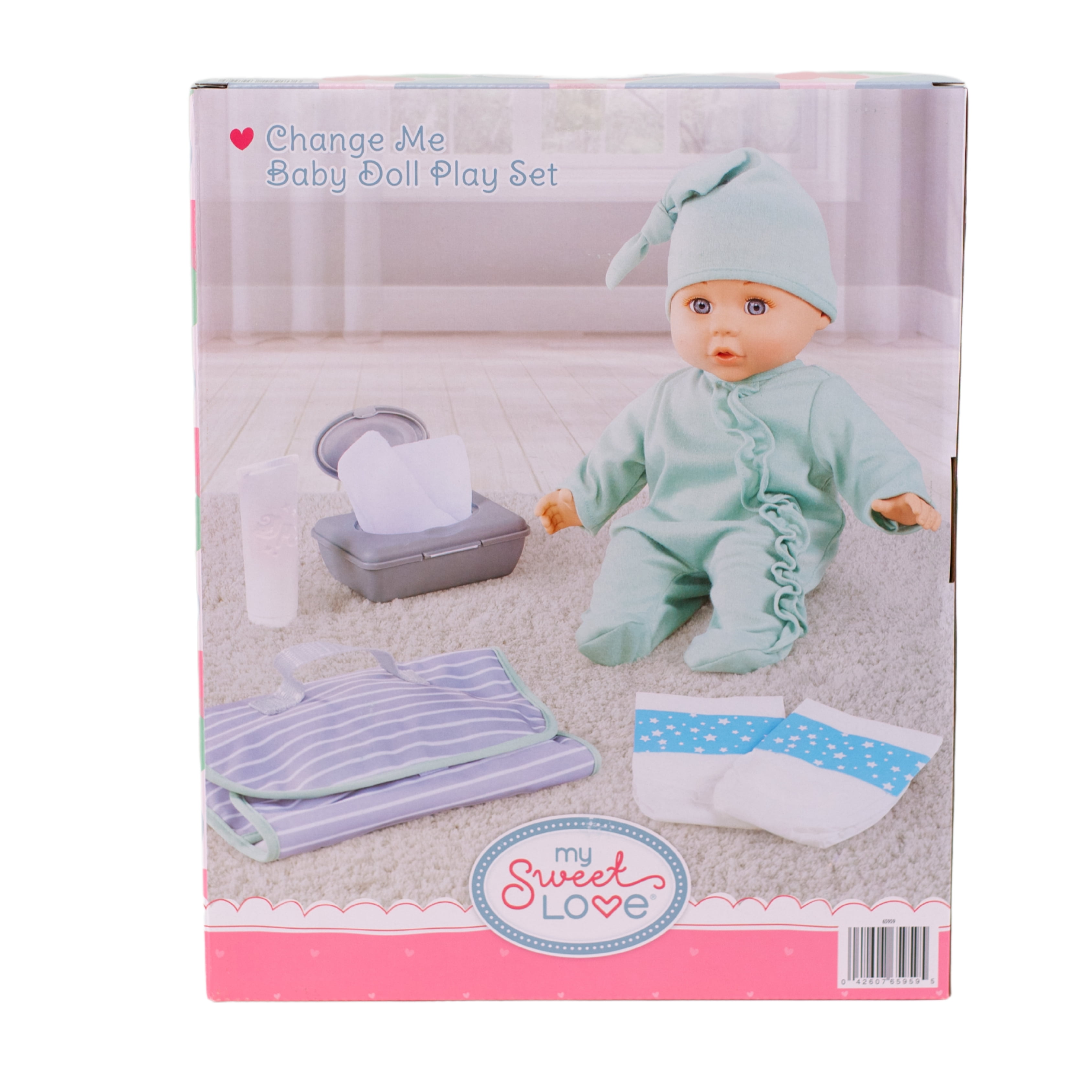 My Sweet Love Change Me Baby Doll Play Set, Sage Outfit, 14-inch Doll, 8 Pieces Included