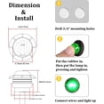 thumbnail image 5 of 10x 3/4" Round LED Clearence Light Front Rear Side Marker Indicators Light for Truck Car Bus Trailer Van Caravan Boat, Taillight Brake Stop Lamp (Green, 12V), 5 of 13