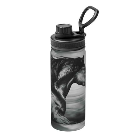 

Uemuo Running Horse 18OZ Insulated Kettle Sports Water Bottle Stainless Steel Kettle Vacuum Insulated Flask Flip Lid Travel Mug