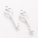thumbnail image 2 of Tarnish Resistant 201 Stainless Steel Pendants Heart Key Stainless Steel Color 19.5x6x1.1mm, 2 of 2