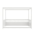 thumbnail image 4 of Miniyam Twin Size Canopy Bed with Guardrails for Kids and Teens, White, 4 of 6