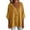 Brown, variant on Cotton Linen Blouse For Women, V Neck Ruffle Front 3/4 Sleeve Shirt, Loose Fit Cinched Waist Casual Top, Breathable Summer Work Blouse Blue XL