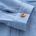 thumbnail image 4 of Toddler Baby Boys Button Down Denim Shirt Boys Girls Long Sleeve Casual Cowboy Solid Color Top, 4 of 6