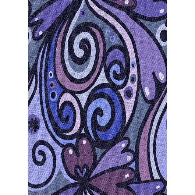 Ahgly Company Tapis d'Intérieur Lavables à la Machine pour la Zone de Transition Violette, 2' x 4'