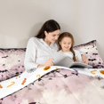 thumbnail image 4 of Manfei Halloween Gothic Bat Skull Full Size Bedding Sets 7 Pieces, Vintage Floral Rose Full Size Bed in a Bag, Pink Black Purple,Reversible, 4 of 7