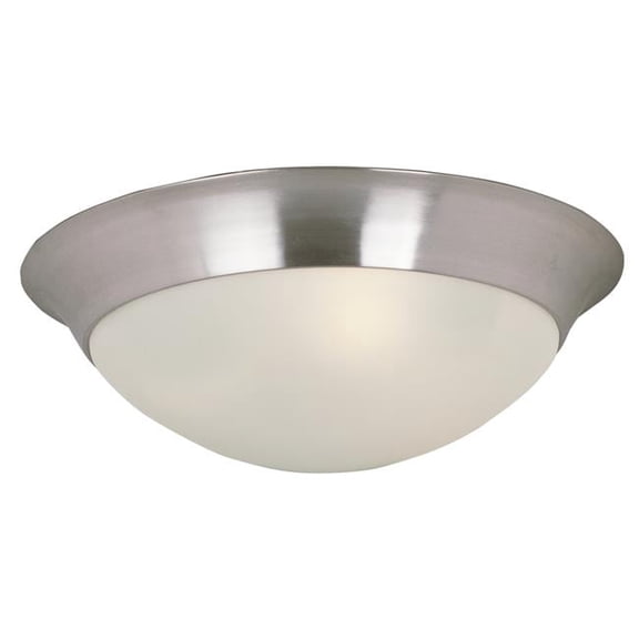 5 x 14 in. Essentials 2-Light Flush Mount, Satin Nickel