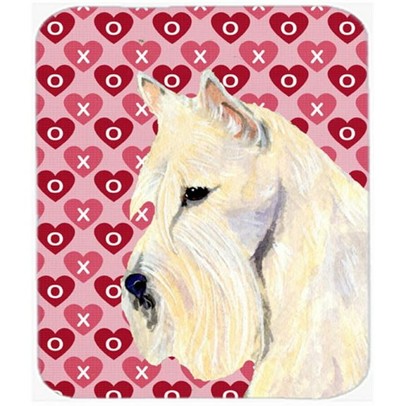 Scottish Terrier Hearts Love And Valentines Day Mouse Pad, Hot Pad Or Trivet
