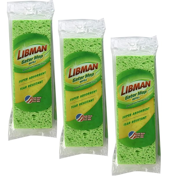 Libman 3021 Gator Mop Refill, 9" 3 Pack