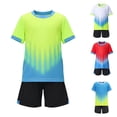 thumbnail image 2 of DJDLJWCJ Boys Outfit Sets 2 Piece Boys Casual T Shirt Mesh Quick Dry and Lightweight Elastic Waist Shorts Blue Size 7, 2 of 9