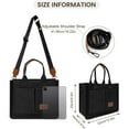 thumbnail image 6 of HMSHA Canvas Tote Bag with Multi Pockets Everything Tote for Women Church Bag Mommy Diapper Bag with Compartments, 6 of 6