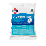 HTH Pool Care 3" Chlorine Tablets Advanced for Swimming Pools, 6oz