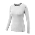 thumbnail image 2 of BXSRUTA Women's Yoga Shirts Long Sleeve Stretchy Breathable Quick Dry Activewear Tops for Workout Lounge, 2 of 7