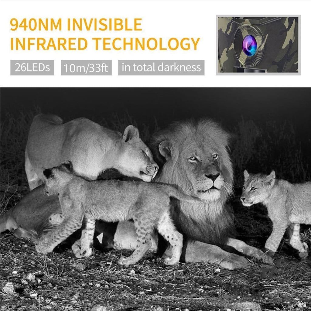 Hunting Camera, 12MP Trail Camera with 1080P Night Vision, Motion Triggered Wildlife Surveillance