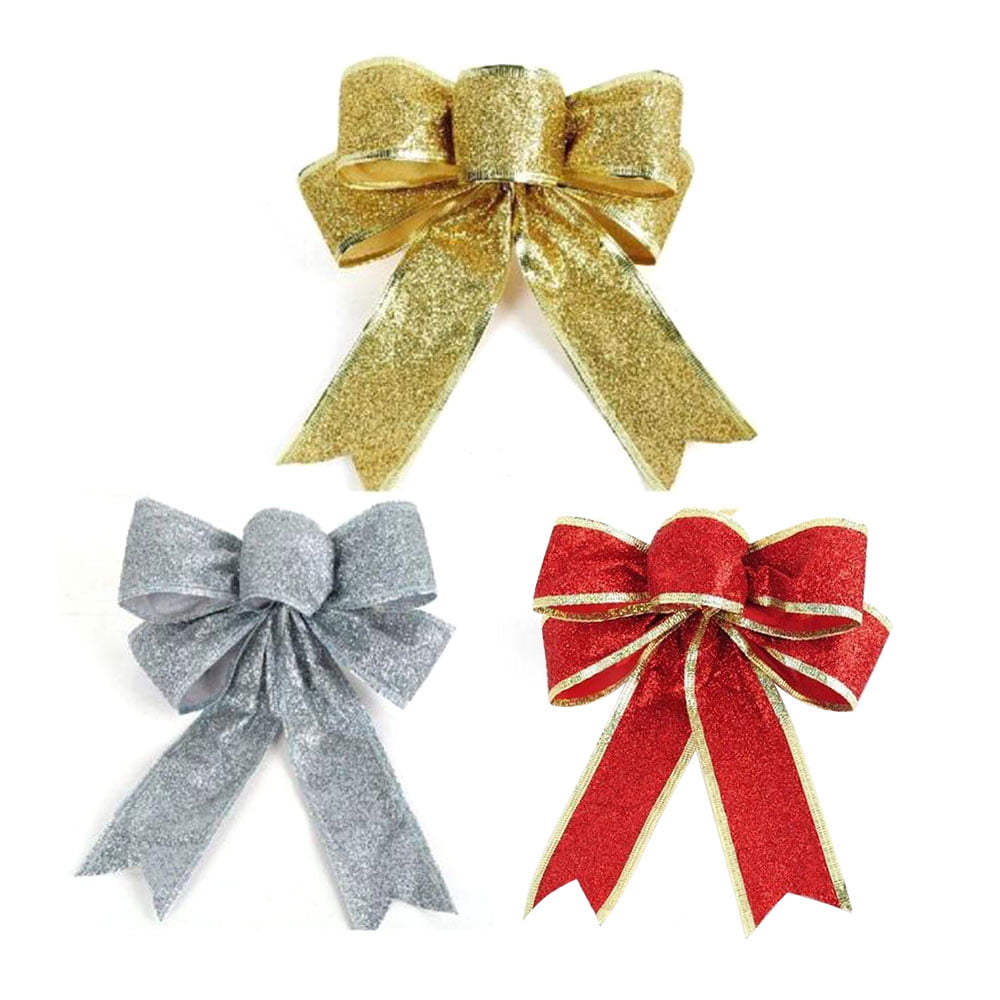 COHEALI 300 Pcs Bow Tie Christmas Ribbon Gold Bows for Gift Wrapping Cake  Decorating Bows for Christmas Yellow Gifts Christmas Candy Gift Bows for