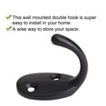thumbnail image 6 of Uxcell Wall Hooks Zinc Alloy Single Hook Caps Coat Towel Wall DIY Hanger Black 3 Pcs, 6 of 7