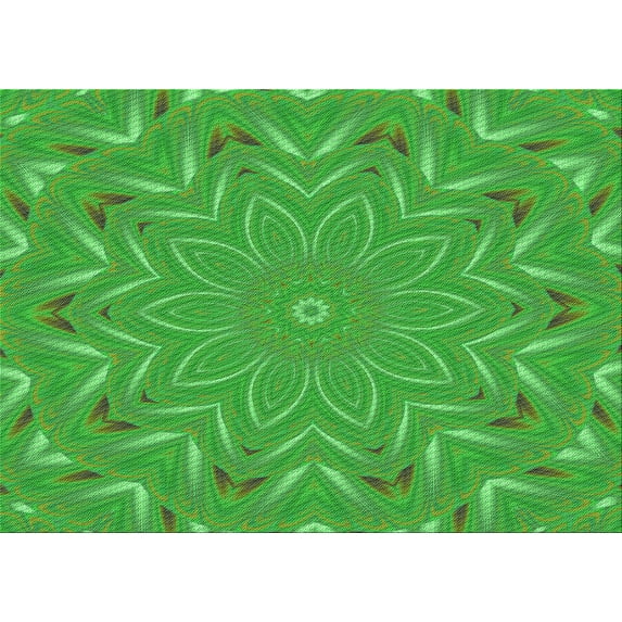 Ahgly Company Machine Washable Indoor Rectangle Transitional Neon Green Area Rugs, 8' x 12'
