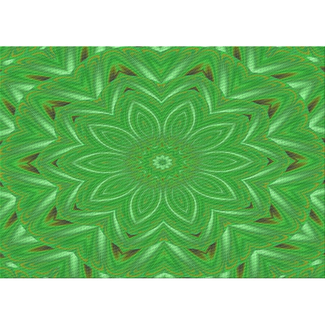 Ahgly Tapis Rectangulaire Lavable en Machine Intérieur Transitionnel Vert Néon, 8 Pieds x 10 Pieds