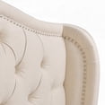 thumbnail image 2 of The Sky Neutral Beige Polyester Fontana Wingback Platform Bed Frame Has a 51-Inch Tall Headboard and Air-Circulating Feature, 2 of 12