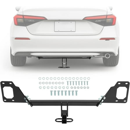 KOJEM Class 1 Trailer Hitch 1.25 Inch Receiver Compatible with 2016-2025 Honda Civic Exc Center Exhaust Trailer Hitch Receiver