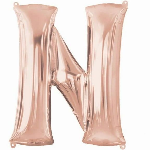 Anagram 89766 37 in. Letter N Rose Gold Balloon