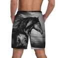 thumbnail image 4 of Gaeub Running Horse Mens Swim Trunks Stretch Beach Shorts Quick Dry for Men Swim Shorts Swimwear with Pockets- 3X-Large, 4 of 9