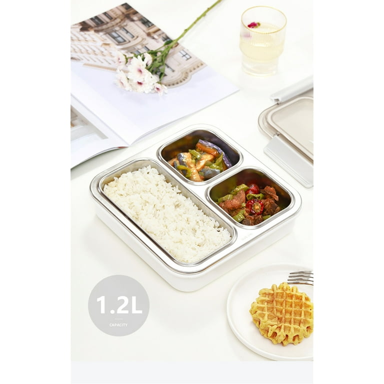 ArderLive 316 Stainless Steel Bento Lunch Box with Utennsil & Bag - 3  Compartment 25oz Compact Lunch…See more ArderLive 316 Stainless Steel Bento