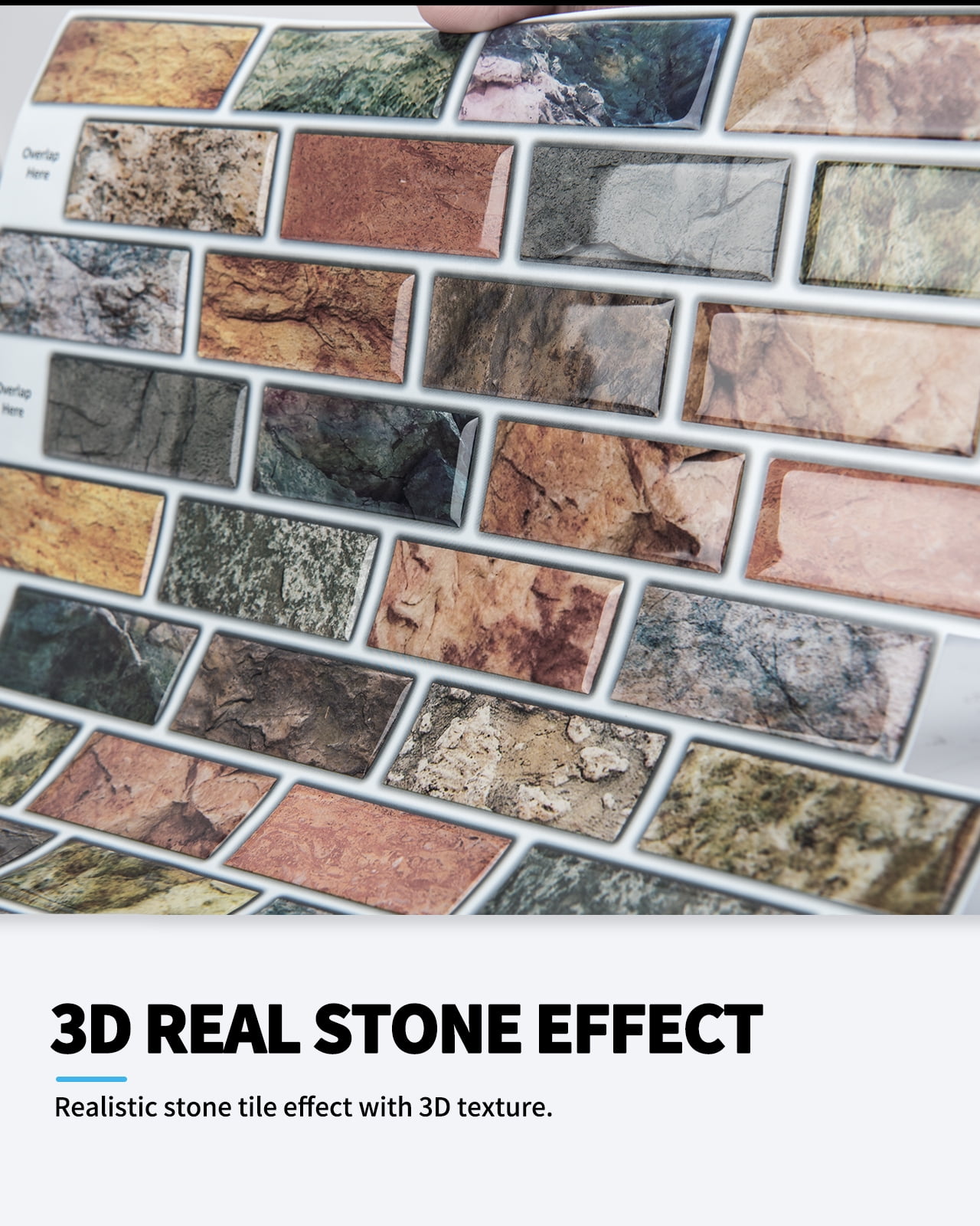 Art3d 10-Sheet Peel & Stick Kitchen Backsplash Sticker, 12" X 12" Faux Ceramic Tile Design
