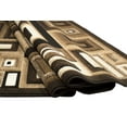 thumbnail image 4 of Modern Contemporary Abstract Rug- Frame/Boxy/Cube Pattern-Shed Free Black/Chocolate Brown/Ivory, 4 of 13