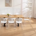 thumbnail image 2 of Waiting Room Reception Chairs Set of 4, Plastic Seat and Back with Sturdy Metal Legs, Stacking Chairs for Office Conference Room and Waiting Area, White., 2 of 5