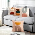 thumbnail image 3 of Mid Century Bohemian Throw Pillow Covers 18X18 Inches Home Decor Set of 4 Pillow Cases Decorative for Bed Sofa Cushion Couch Outdoor abstract color sun and moon Pillowcases, 3 of 6