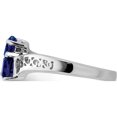 thumbnail image 3 of Sterling Silver Rhodium-Plated Dark Sapphire Heart Ring (Size 6) Made In India qdx848-6, 3 of 5