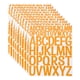 thumbnail image 1 of 624 Piezas de Calcomanías de Letras de Vinilo, 12 Hojas de Calcomanías de Letras del Alfabeto Adhesivas de 2 Pulgadas Naranjas en Fuente Artística, 1 of 5