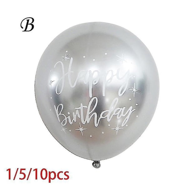1pc/5pc/10pc Party 12inch Metal Globos Decor Balloon Metallic Latex Birthday Happy Birthday