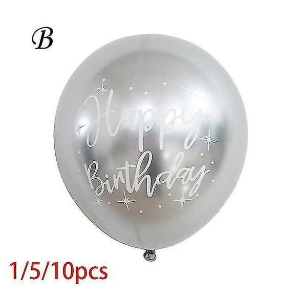 1pc/5pc/10pc Party 12inch Metal Globos Decor Balloon Metallic Latex Birthday Happy Birthday