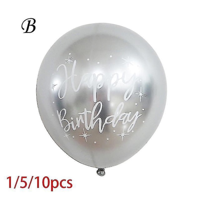 1pc/5pc/10pc Party 12inch Metal Globos Decor Balloon Metallic Latex Birthday Happy Birthday