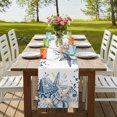 thumbnail image 4 of Table Runners 108 Inches Long Dress Scarves, Blue Eucalyptus Coastal Farmhouse Coffee/Dining/Kitchen Table Runner for Living Room, Beach Starfish Shell Nautical 13x108 Inch, 4 of 9