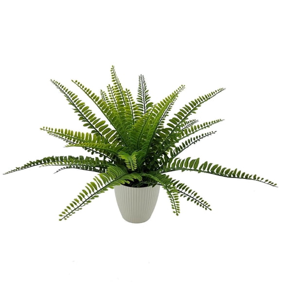 Mainstays 11.5in Indoor Artificial Plant in Pot, Green Color Fern
