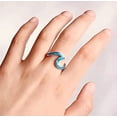 thumbnail image 2 of Y'all Sterling Silver Wave Ring for Women with Blue Opal Inlay, Size 6, 2 of 5