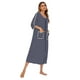 VOIANLIMO Femmes Robes Fermeture Éclair avant Manches Longues Pleine Longueur Housecoat avec Poches Loungewear S-XXL – image 3 sur 5