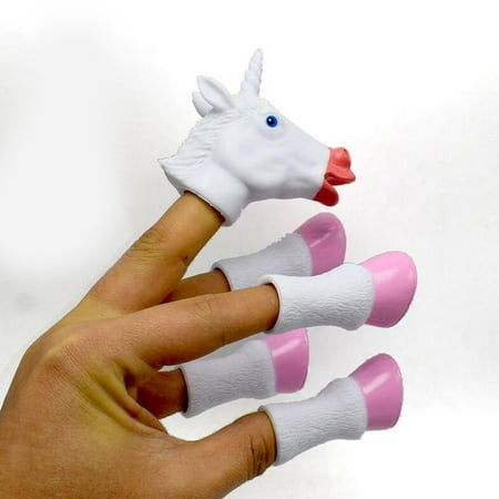 5PCS Pegasus Finger Puppet with Four Hoof Finger Toy Story Telling Toy Four-footed unicorn finger puppet pink